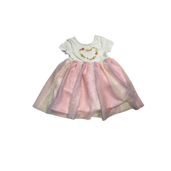 Toddler Girl Heart Tulle Dress Size 4T Pastel Rainbow Like New - Picture 4 of 4